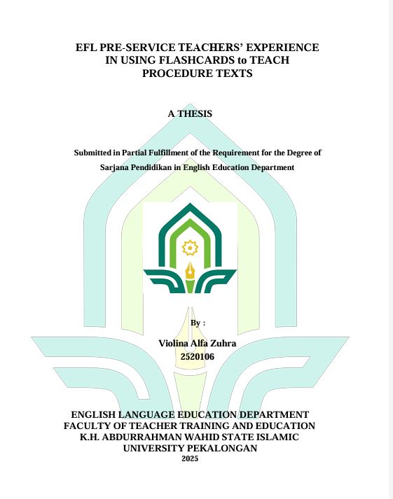 Image of Efl Pre-Service Teachers' Experience In Using Flashcards to Teach Procedure Texts