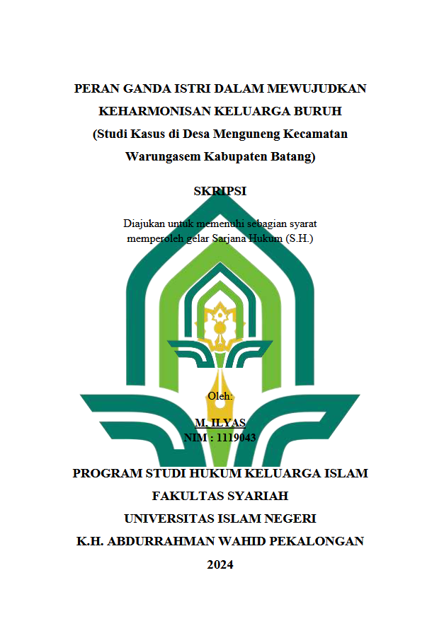 Image of Peran Ganda Istri Dalam Mewujudkan Keharmonisan Keluarga Buruh (Studi Kasus di Desa Menguneng Kecamatan Warungasem Kabupaten Batang)