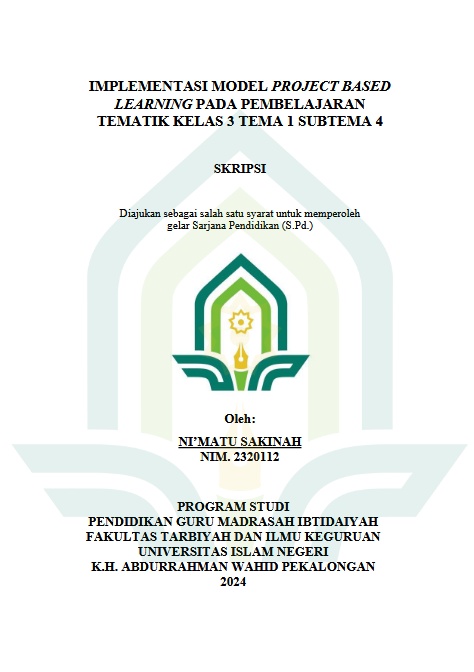 Image of Implementasi Model Project Based Learning Pada Pembelajaran Tematik Kelas 3 Tema 1 Subtema 4