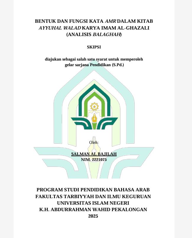 Image of Bentuk dan Fungsi Kata Amr Dalam Kitab Walad Karya Imam Al-Ghazali (Analisis Balaghah)