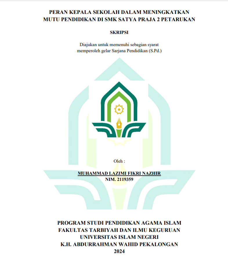 Image of Peran Kepala Sekolah Dalam Meningkatkan Mutu Pendidikan Di SMK Satya Praja 2 Petarukan