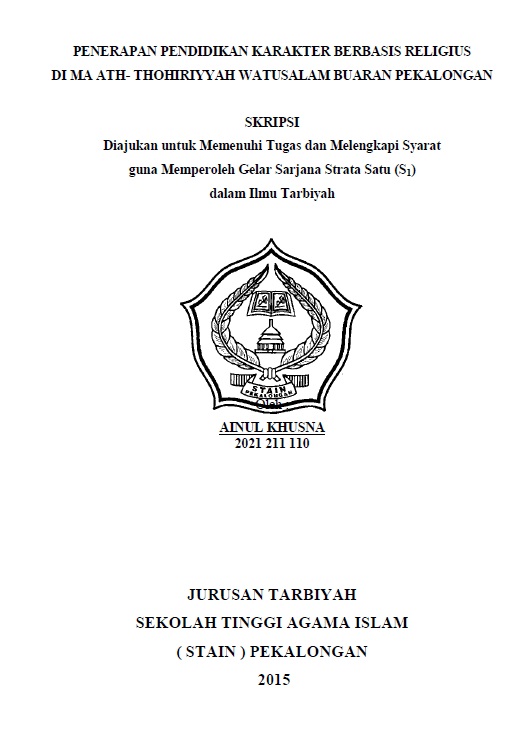 Image of Penerapan Pendidikan Karakter Berbasis Religius di MA Ath-Thohiriyyah Watusalam Buaran Pekalongan
