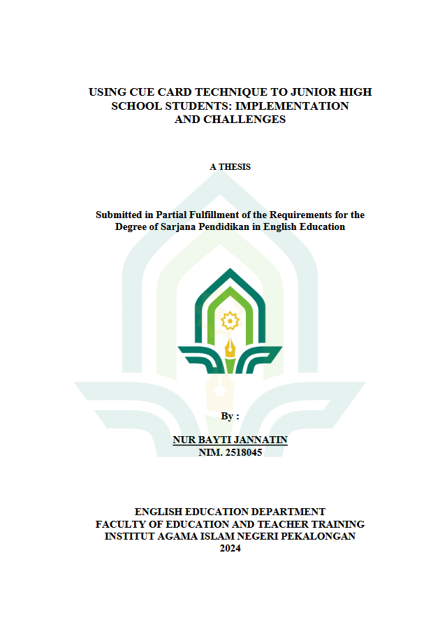 Image of Using Cue Card Technique To Junior High School Students: Implementation And Challenges