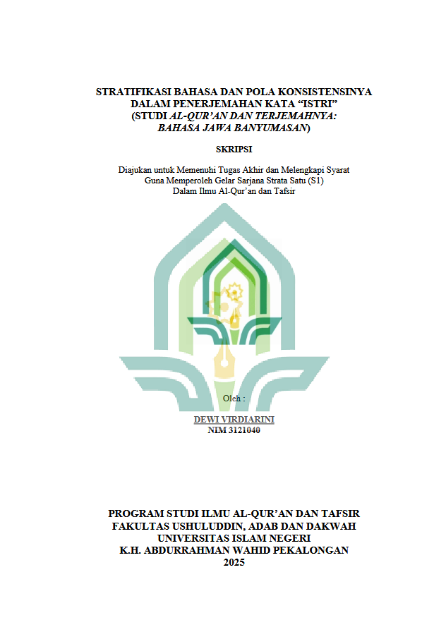 Image of Stratifikasi Bahasa Dan Pola Konsistensinya Dalam Penerjemahan Kata 