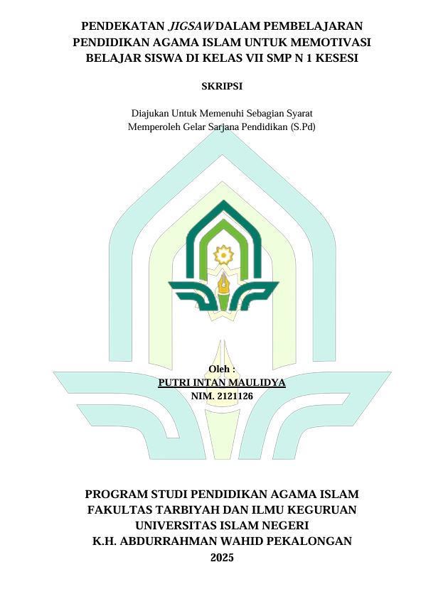 Image of Pendekatan Jigsaw Dalam Pembelajaran Pendidikan Agama Islam Untuk Memotivasi Belajar Siswa Di Kelas VII SMP N 1 Kesesi