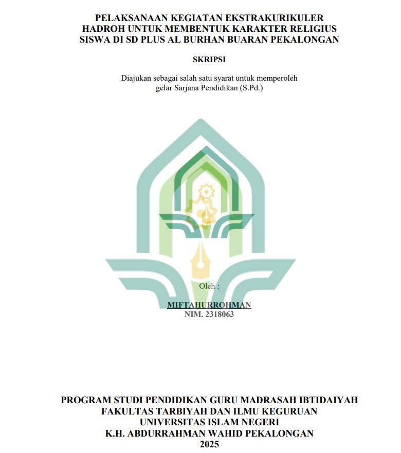 Image of Pelaksanaan Kegiatan Ekstrakurikuler Hadroh Untuk Membentuk Karakter Religius Siswa Di SD Plus Al-Burhan Buaran Pekalongan