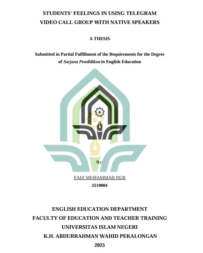 Image of Students' Feelings In Using Telegram Video Call Group With Native Speakers