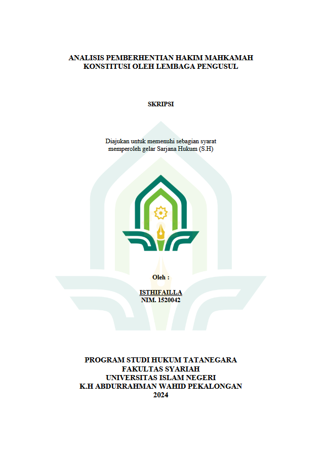 Image of Analisis Pemberhentian Hakim Mahkamah Konstitusi Oleh Lembaga Pengusul
