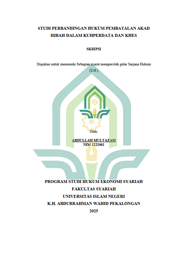 Image of Studi Perbandingan Hukum Pembatalan Akad Hibah Dalam KUHPerdata Dan KHES