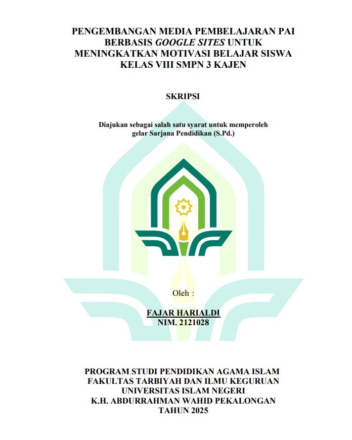 Image of Pengembangan Media Pembelajaran PAI Berbasis Google Sites Untuk Meningkatkan Motivasi Belajar Siswa Kelas VIII SMPN 3 Kajen