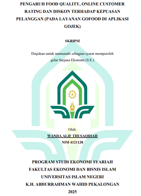 Image of Pengaruh Food Quality, Online Customer Rating dan Diskon Terhadap Kepuasan Pelanggan (Pada Layanan Gofood di Aplikasi Gojek)