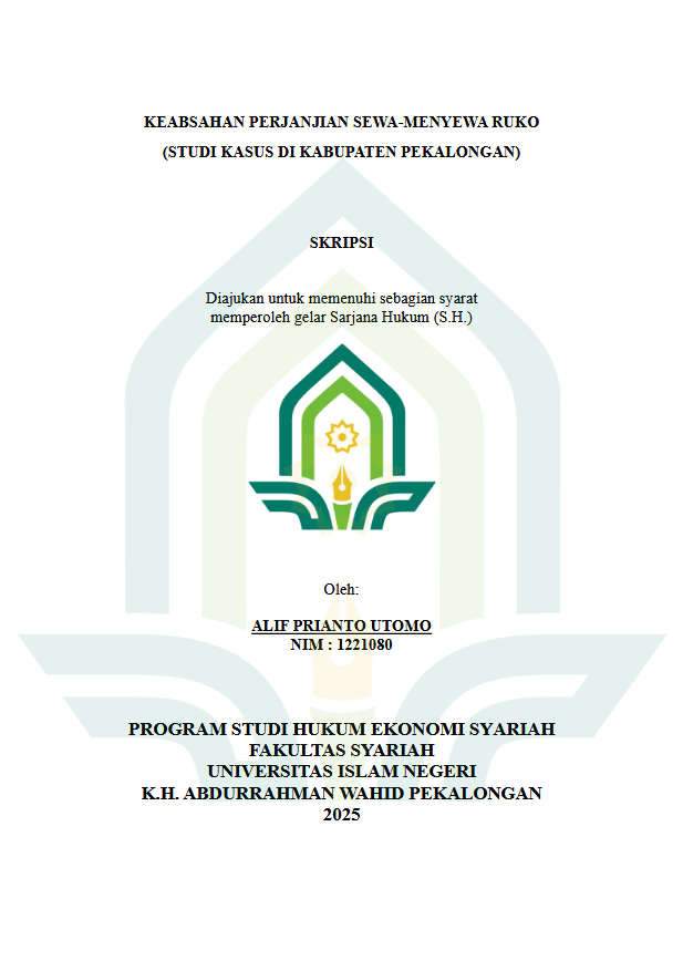Image of Keabsahan Perjanjian Sewa-menyewa Ruko (Studi Kasus Di Kabupaten Pekalongan)