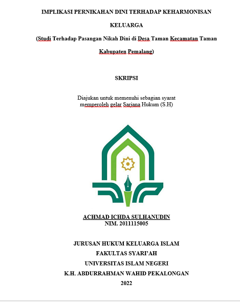 Image of Implementasi Pernikahan Dini Terhadap Keharmonisan Keluarga (Studi Terhadap Pasangan Nikah Dini di Desa Taman Kecamatan Taman Kabupaten Pemalang)