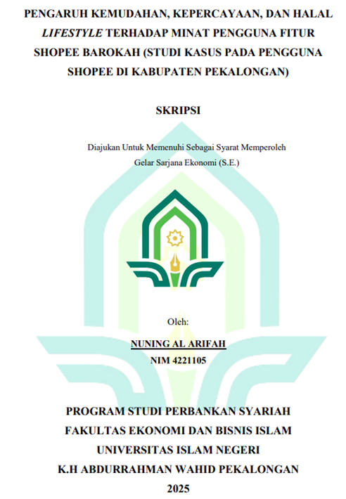 Image of Pengaruh Kemudahan, Kepercayaan, Dan Halal Lifestyle Terhadap Minat Pengguna Fitur Shopee Barokah (Studi Kasus Pada Pengguna Shopee di Kabupaten Pekalongan)