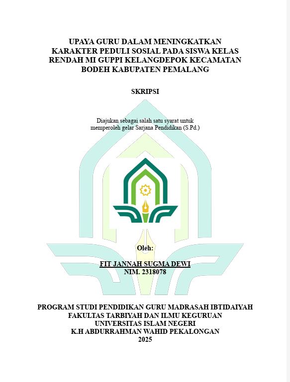 Image of Upaya Guru Dalam Meningkatkan Karakter Peduli Sosial Pada Siswa Kelas Rendah MI Bodeh Kabupaten Pemalang