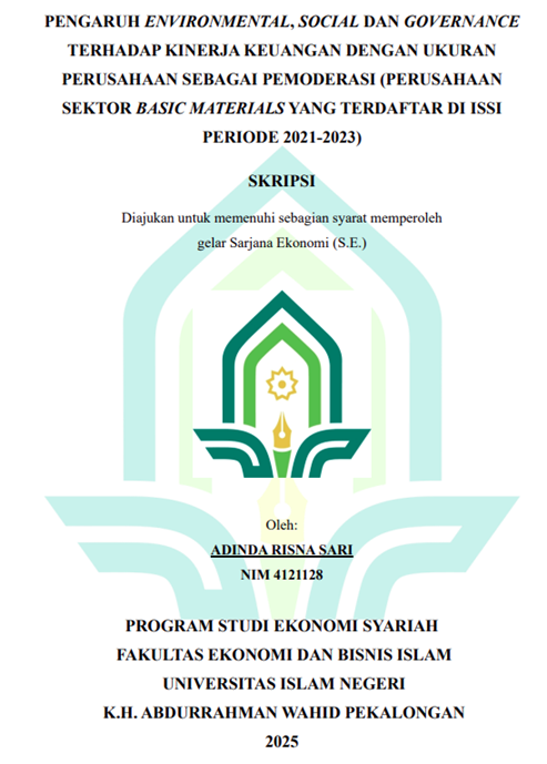 Image of Pengaruh Environmental, Social dan Governance Terhadap Kinerja Keuangan Dengan Ukuran Perusahaan Sebagai Pemoderasi (Perusahaan Sektor Basic Materials Yang Terdaftar Di ISSI Periode 2021-2023)