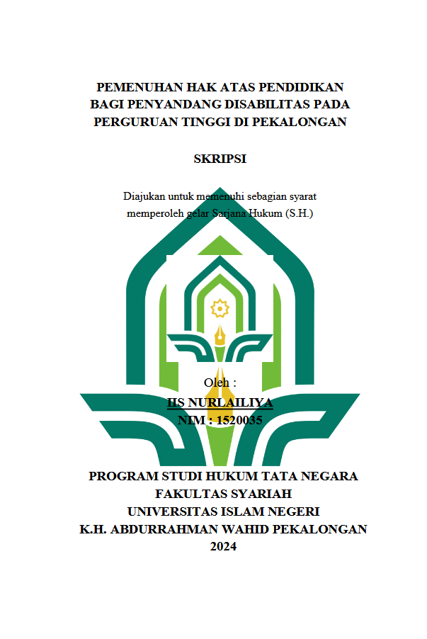 Image of Pemenuhan Hak Atas Pendidikan Bagi Penyandang Disabilitas Pada Perguruan Tinggi Di Pekalongan