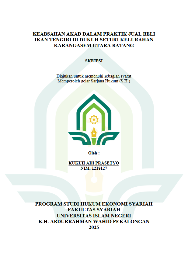 Image of Keabsahan Akad Dalam Praktik Jual Beli Ikan Tengiri Di Dukuh Seturi Kelurahan Karangasem Utara Batang