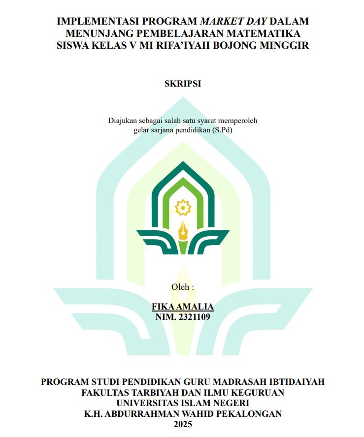 Image of Implementasi Program Market Day Dalam Menunjang Pembelajaran Matematika Siswa Kelas V MI Rifa'iyah Bojong Minggir
