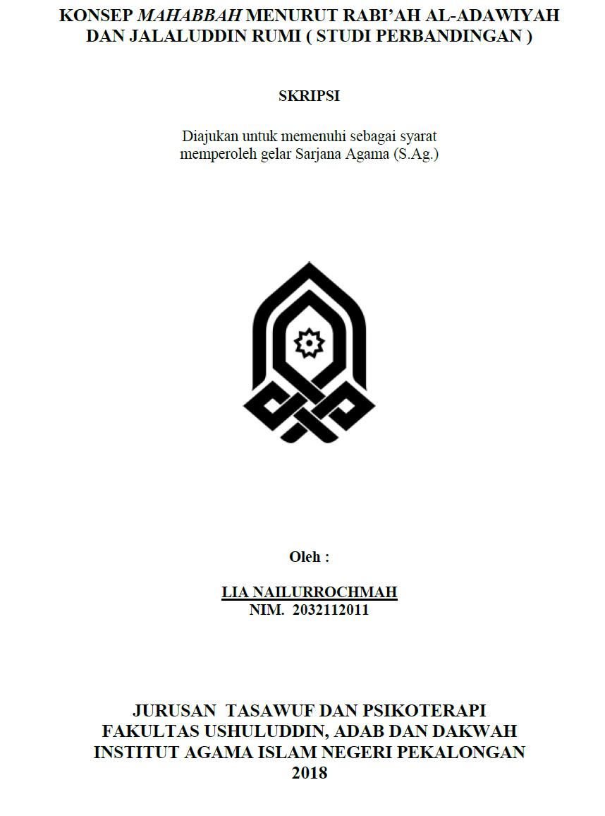 Image of Konsep Mahabbah Menurut Rabiah Al-Adawiyah dan Jalaluddin Rumi (Studi Perbandingan)