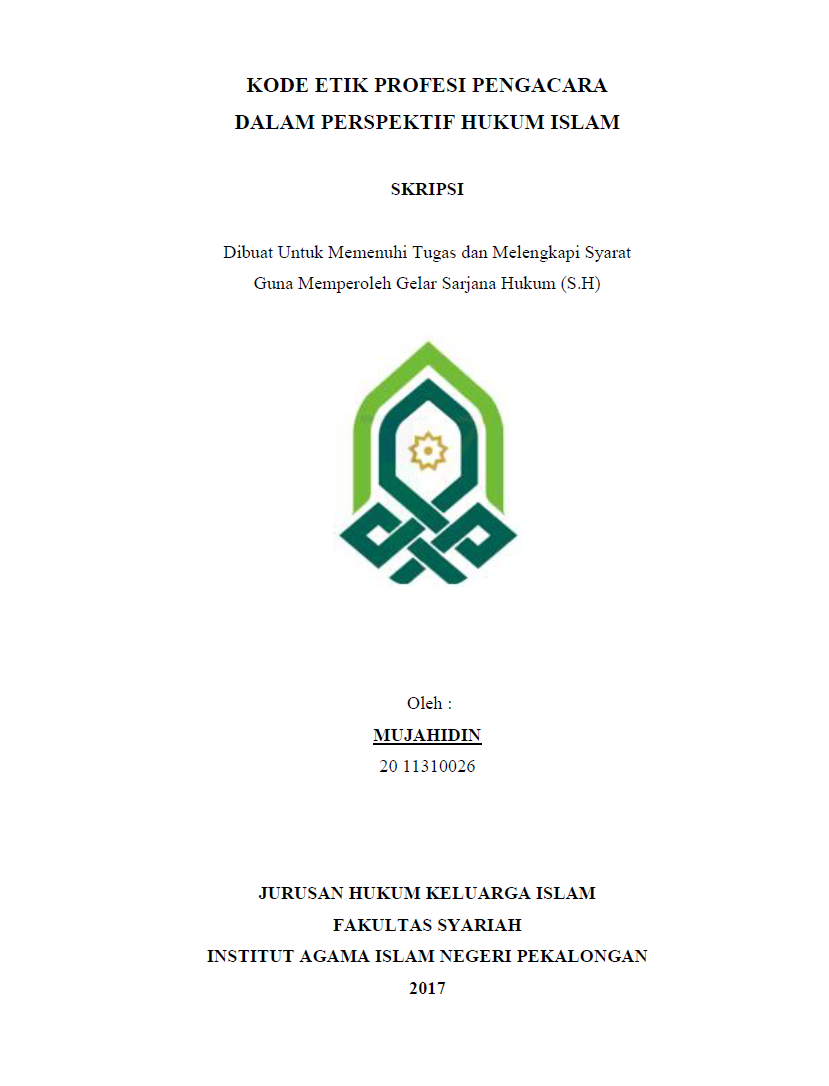 Image of Kode Etik Profesi Pengacara Dalam Perspektif Hukum Islam