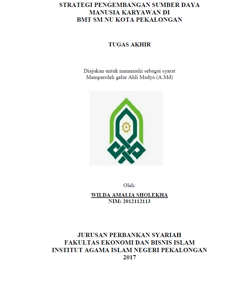 Image of Strategi Pengembangan Sumber Daya Manusia Karyawan Di BMT SM NU Kota Pekalongan