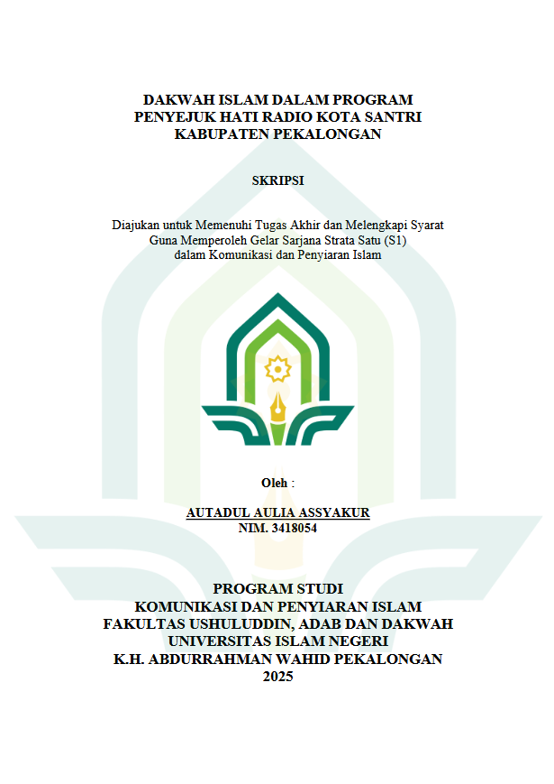 Image of Dakwah Islam Dalam Program Penyejuk Hati Radio Kota Santri Kabupaten Pekalongan