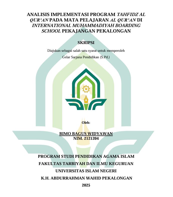 Image of Analisis Implementasi Program Tahfidz Al-Qur'an Di International Muhammadiyah Boarding School Pekajangan Pekalongan
