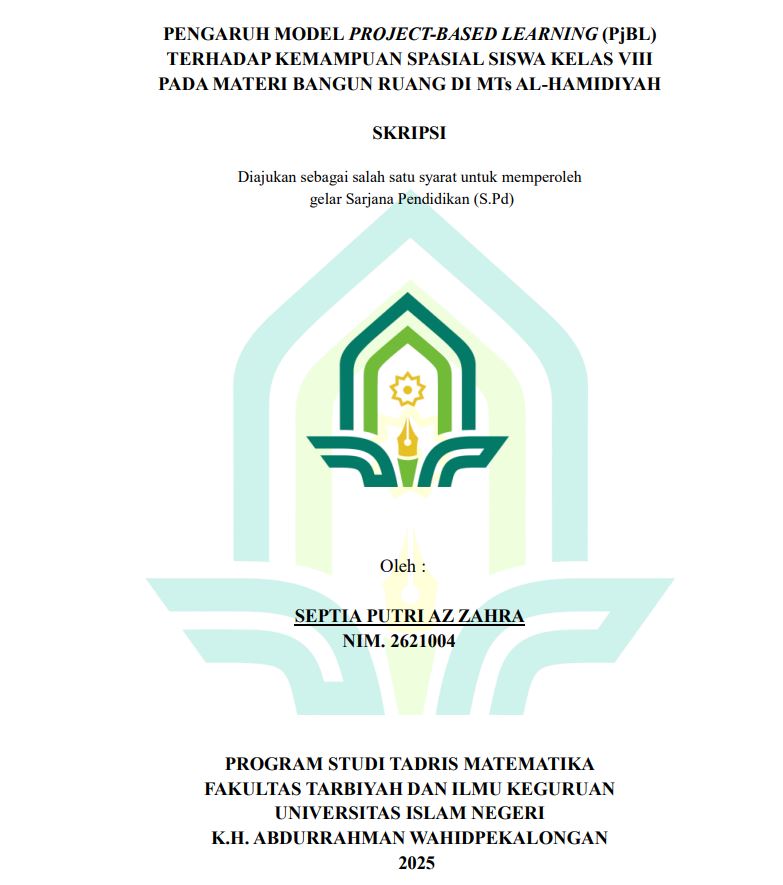Image of Pengaruh Model Project-Based Learning (PjBL) Terhadap Kemampuan Spasial Siswa Kelas VIII Pada Materi Bangun Ruang Di MTS Al-Hamidiyah