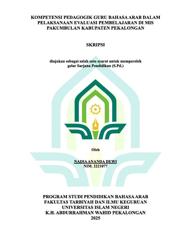 Image of Kompetensi Pedagogik Guru Bahasa Arab Dalam Pelaksanaan Evaluasi Pembelajaran Di MI Pakumbulan Kabupaten Pekalongan