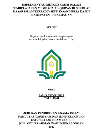Image of Implementasi Metode Ummi Dalam Pembelajaran Membaca Al-Qur'an di Sekolah Dasar Islam Terpadu (SDIT) Insan Mulia Kajen Kabupaten Pekalongan