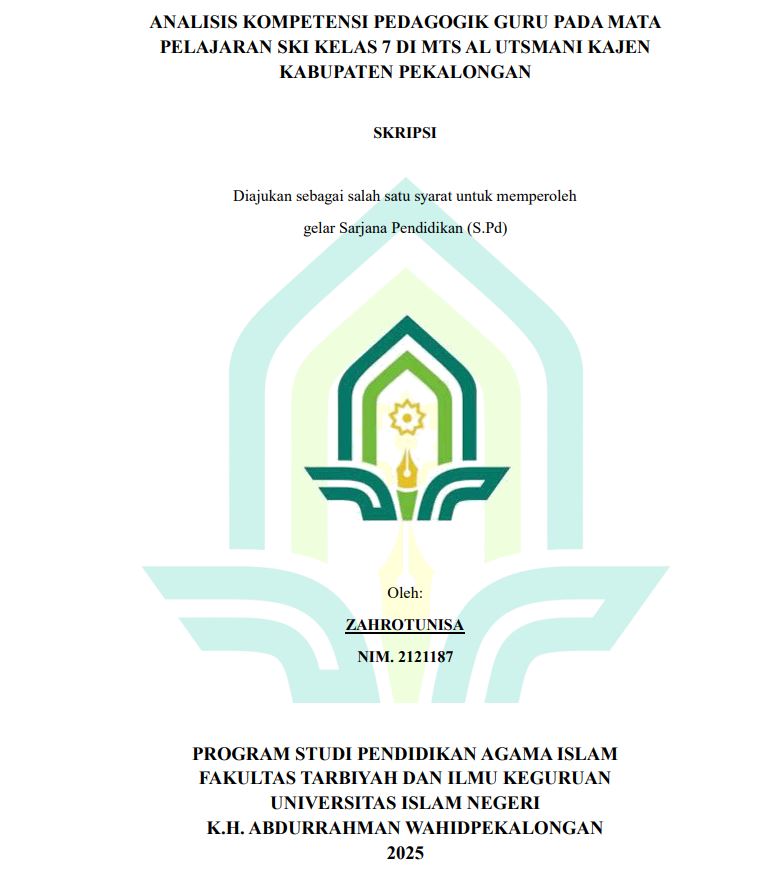 Image of Analisis Kompetensi Pedagogik Guru Pada Mata Pelajaran SKI Kelas 7 Di MTS Al Utsmani Kajen Kabupaten Pekalongan