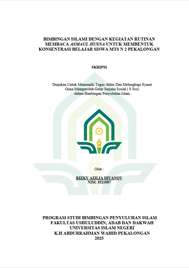 Image of Bimbingan Islami Dengan Kegiatan Rutinan Membaca Asmaul Husna Untuk Membentuk Konsentrasi Belajar Siswa MTs N 2 Pekalongan