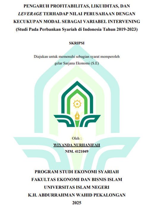 Image of Pengaruh Profitabilitas, Likuiditas dan Leverage Terhadap Nilai Perusahaan Dengan Kecukupan Modal Sebagai Variabel Intervening (Studi Pada Perbankan Syariah di Indonesia Tahun 2019-2023