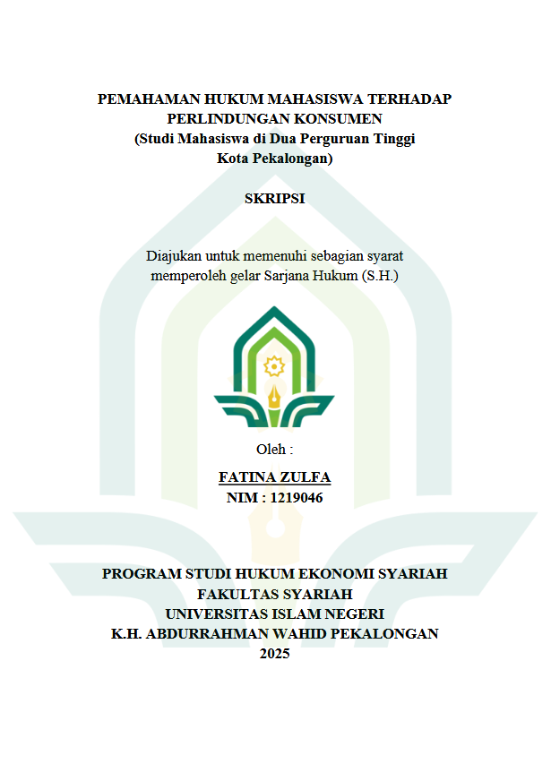 Image of Pemahaman Hukum Mahasiswa Terhadap Perlindungan Konsumen (Studi Mahasiswa Di Dua Perguruan Tinggi Kota Pekalongan)
