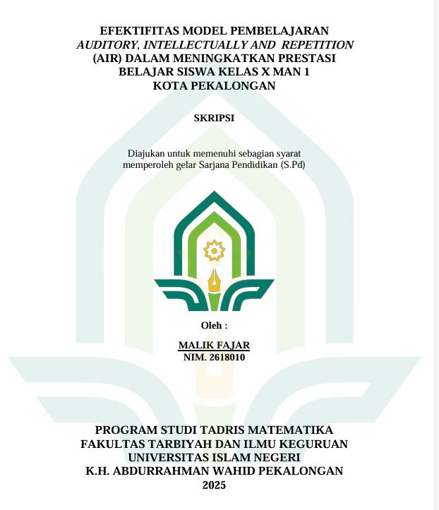 Image of Efektifitas Model Pembelajaran Auditory, Intellectually And Repetition (AIR) Dalam Meningkatkan Prestasi Belajar Siswa Kelas X MAN 1 Kota Pekalongan