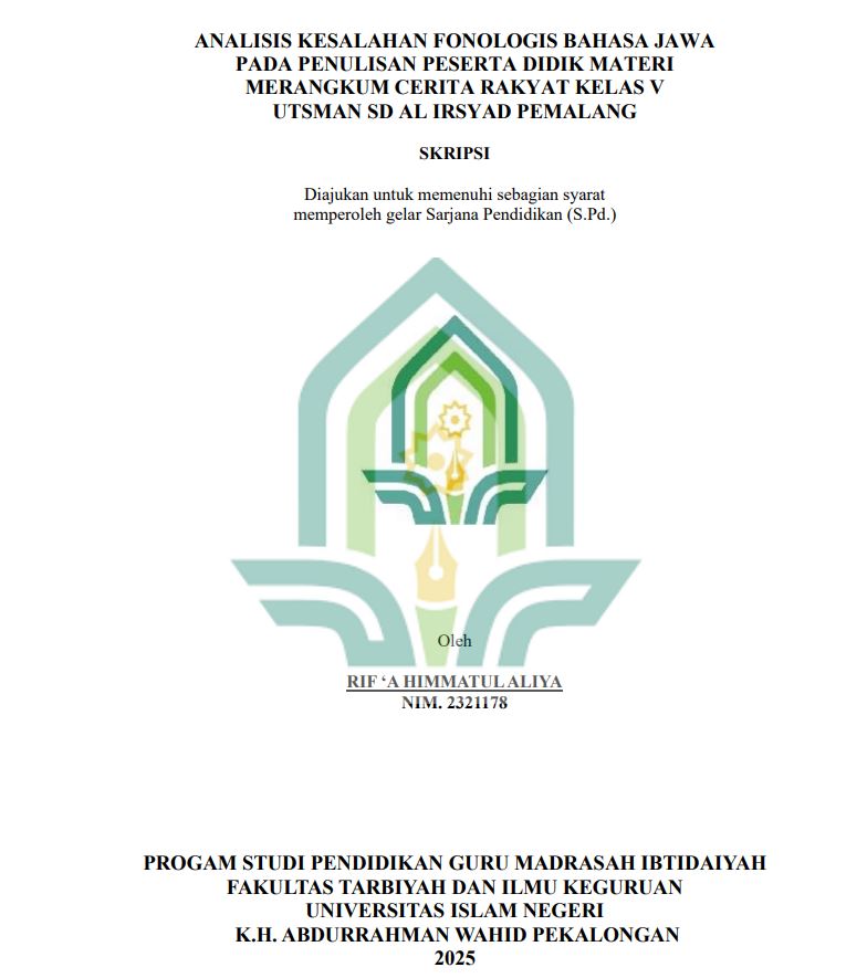 Image of Analisis Kesalahan Fonologis Bahasa Jawa Pada Penulisan Peserta Didik Materi Merangkum Cerita Rakyat Kelas V Utsman SD Al Irsyad Pemalang