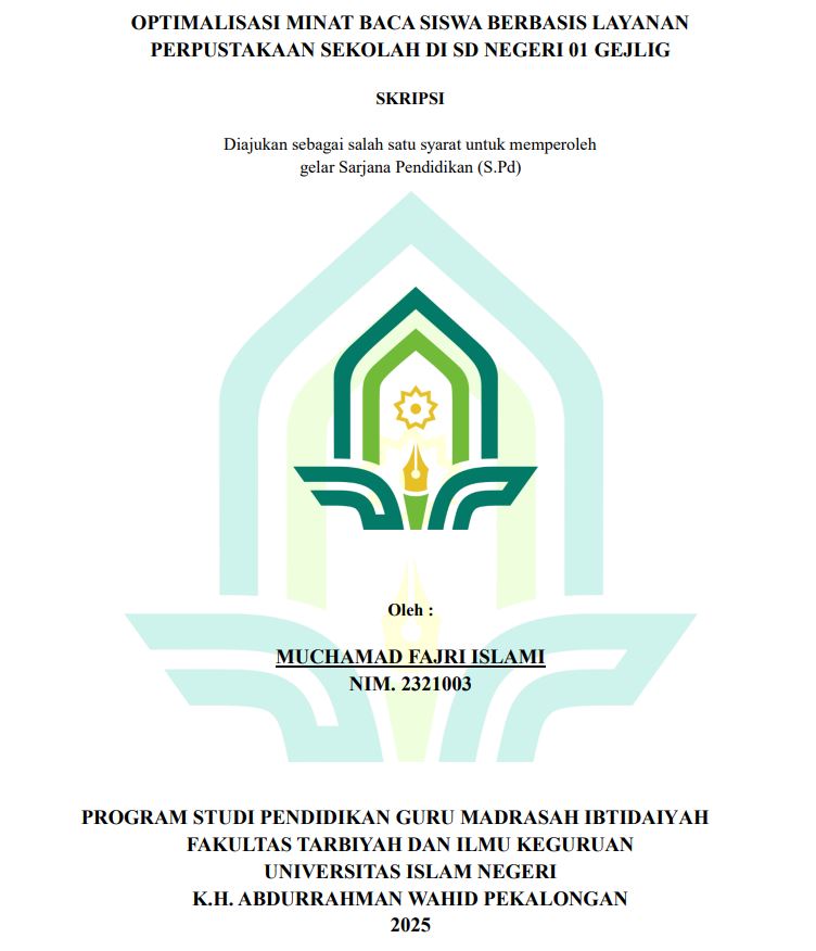 Image of Optimalisasi Minat Baca Siswa Berbasis Layanan Perpustakaan Sekolah Di SD Negeri 01 Gejlig