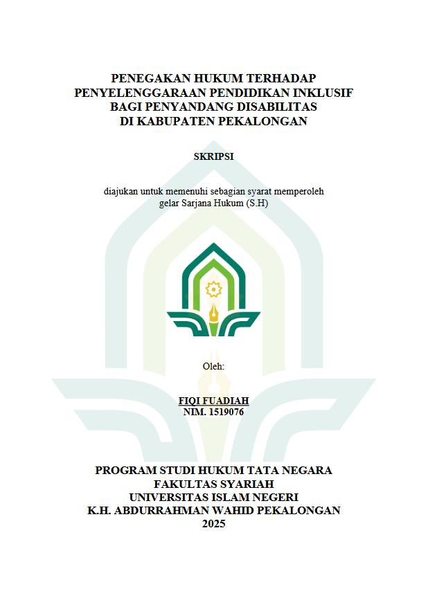 Image of Penegakan Hukum Terhadap Penyelenggarakan Pendidikan Inklusif Bagi Penyandang Disabilitas Di Kabupaten Pekalongan