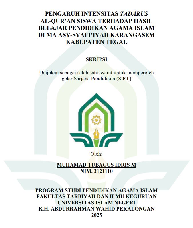 Image of Pengaruh Intensitas Tadarus Al-Qur'an Siswa Terhadap Hasil Belajar Pendidikan Agama Islam Di MA As-syafi'iyah Karangasem Kabupaten Tegal