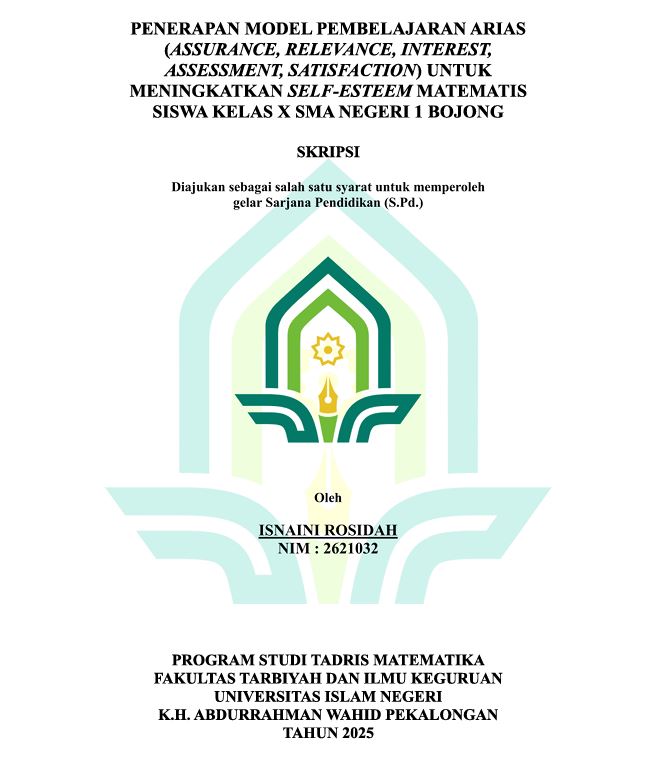 Image of Penerapan Model Pembelajaran Arias (Assurance, Relevance, Interest, Assessment, Satisfaction) Untuk Meningkatkan Self-Esteem Matematis Siswa Kelas X SMA Negeri 1 Bojong