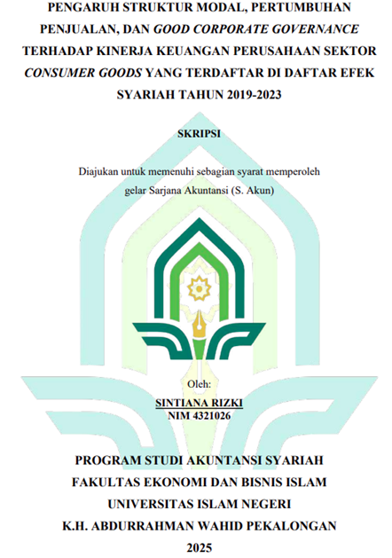 Image of Pengaruh Struktur Modal, Pertumbuhan Penjualan, dan Good Corporate Governance Terhadap Kinerja Keuangan Perusahaan Sektor Consumer Goods Yang Terdaftar di Daftar Efek Syariah Tahun 2019-2026