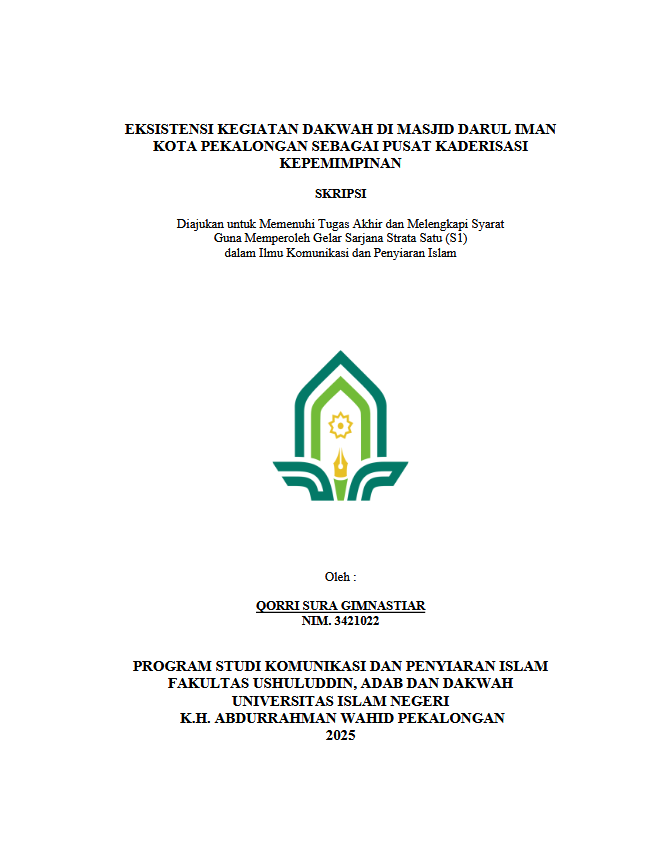 Image of Eksistensi Kegiatan Dakwah Di Masjid Darul Iman Kota Pekalongan Sebagai Pusat Kaderisasi Kepemimpinan