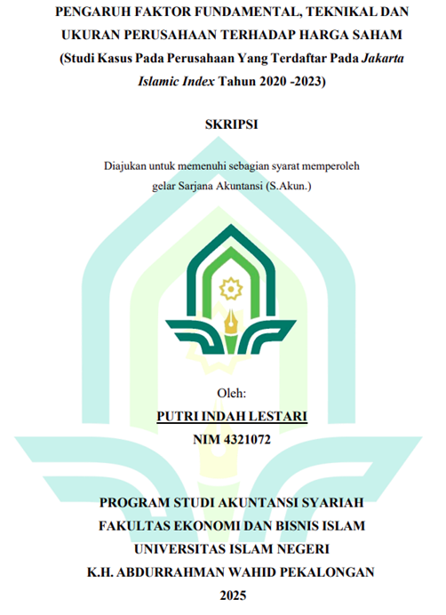 Image of Pengaruh Faktor Fundamental, Teknikal Dan Ukuran Perusahaan Terhadap Harga Saham (Studi Kasus Pada Perusahaan Yang Terdaftar Pada Jakarta Islamic Index Tahun 2020-2023)