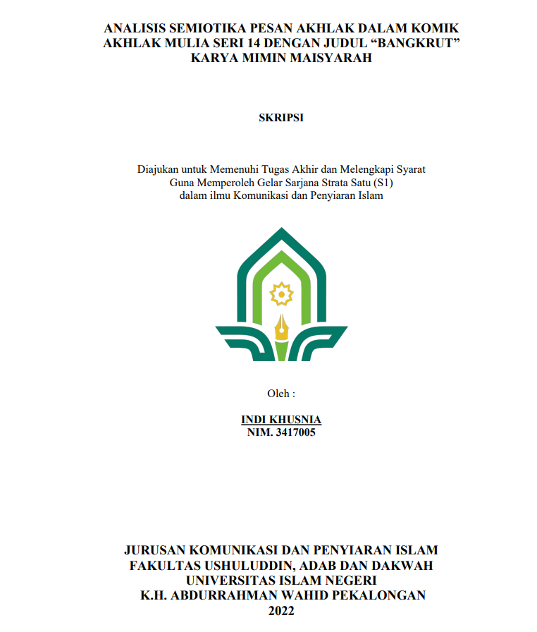 Image of Analisis Semiotika Akhlak dalam Komik Akhlak Mulia Seri 14 dengan Judul 