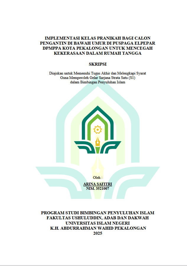 Image of Implementasi Kelas Pranikah Bagi Calo Pengantin Di Bawah Umur Di Puspaga Elpepar DPMPPA Kota Pekalongan Untuk Mencegah Kekerasan Dalam Rumah Tangga