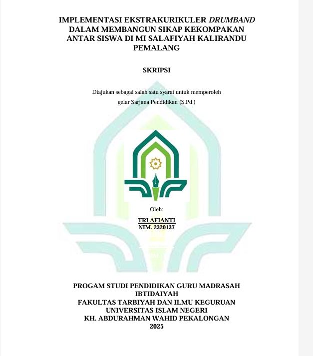 Image of Implementasi Ekstrakulikuler Drumband Dalam Membangun Sikap Kekompakan Antar Siswa Di MI Salafiyah Kalirandu Pemalang