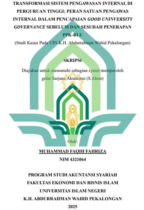 Image of Transformasi Sistem Pengawasan Internal Dalam Pencapaian Good University Governace Sebelum Dan Sesudah Penerapan PPK-BLU (Studi Kasus Pada UIN K.H. Abdurrahman Wahid Pekalongan)