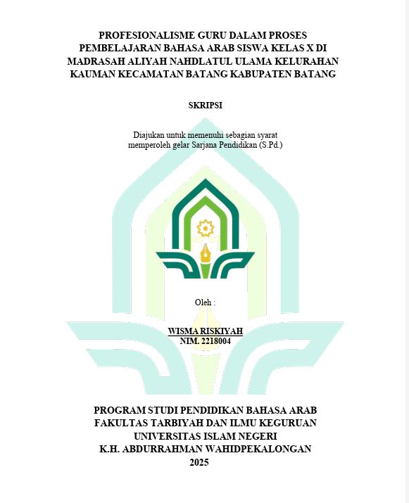Image of Profesionalisme Guru Dalam Proses Pembelajaran Bahasa Arab Siswa Kelas X Di Madrasah Aliyah Nahdlatul Ulama Kelurahan Kauman Kecamatan Batang Kabupaten Batang