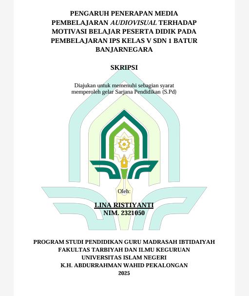 Image of Pengaruh Penerapan Media Pembelajaran Audiovisual Terhadap Motivasi Belajar Peserta Didik Pada Pembelajaran IPS Kelas V SDN 1 Batur Banjarnegara